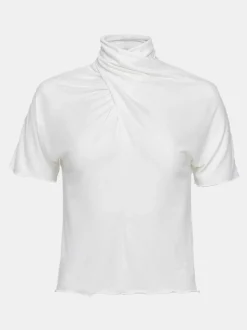 Women Source Unknown Clothing-Daye Cross Neck T-Shirt, White