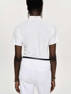 Women Source Unknown Clothing-Daye Cross Neck T-Shirt, White