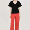 Women Source Unknown Accessories-Deep U T-Shirt, Black