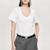Women Source Unknown Accessories-Deep U T-Shirt, White