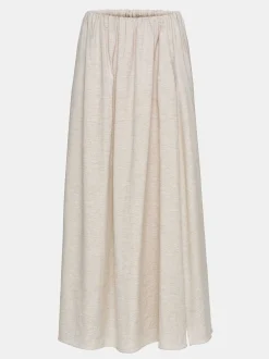Women Source Unknown Bottoms-Dhanila Floor-Length Linen Skirt, Natural
