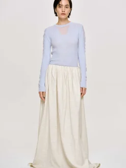 Women Source Unknown Bottoms-Dhanila Floor-Length Linen Skirt, Natural