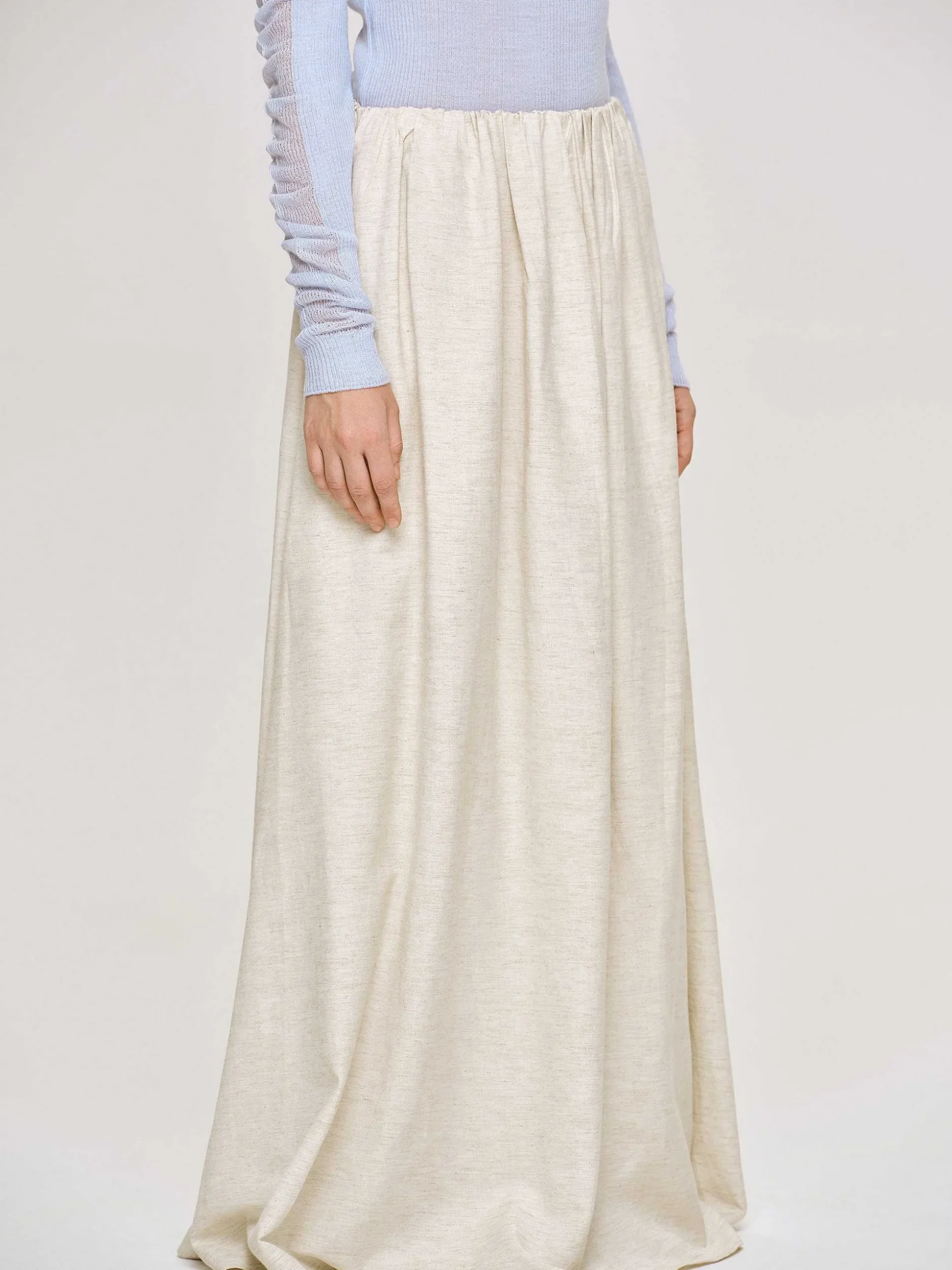 Women Source Unknown Clothing-Dhanila Floor-Length Linen Skirt, Natural