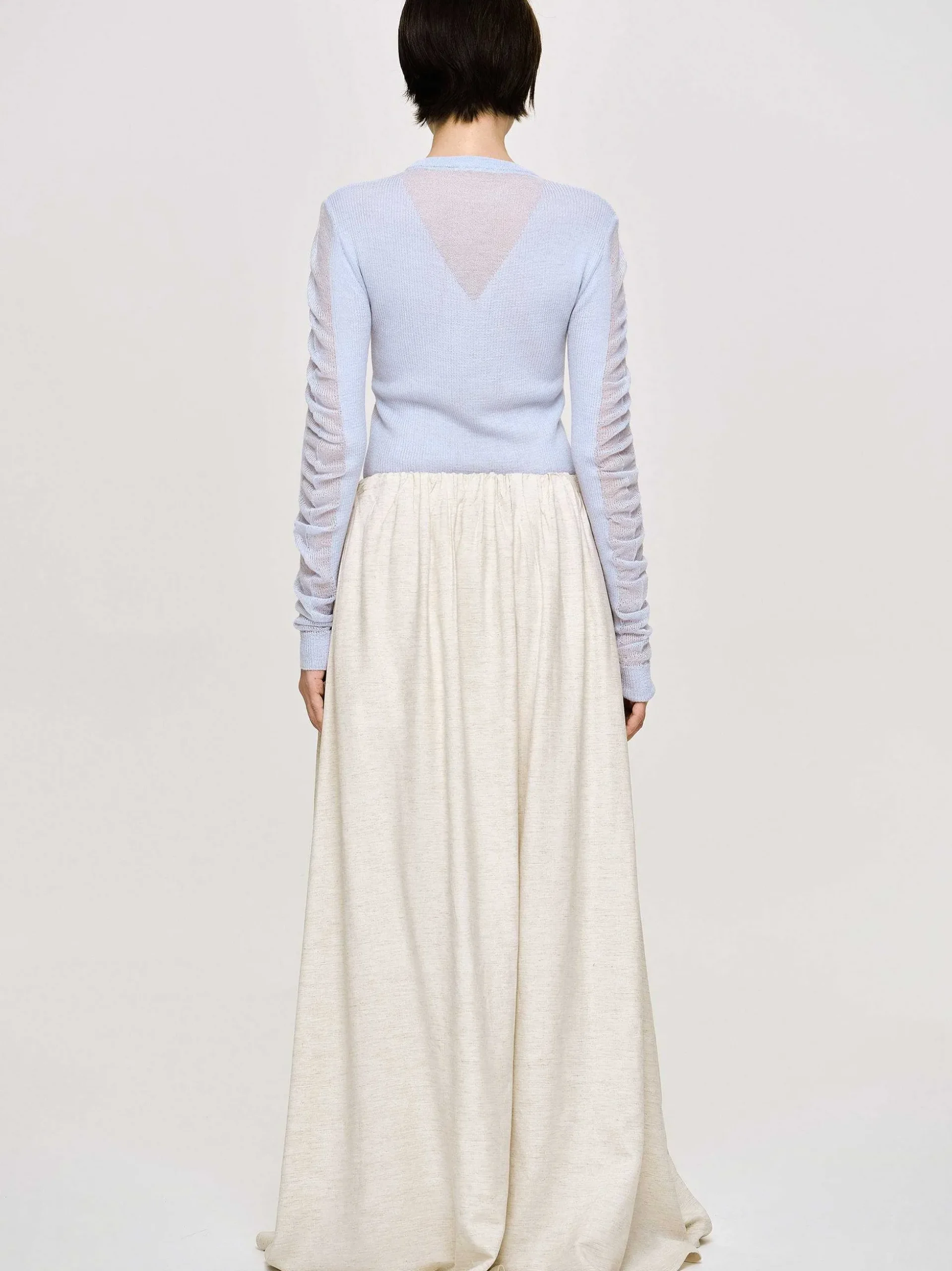 Women Source Unknown Clothing-Dhanila Floor-Length Linen Skirt, Natural