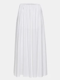Women Source Unknown Bottoms-Dhanila Floor-Length Linen Skirt, Optic White