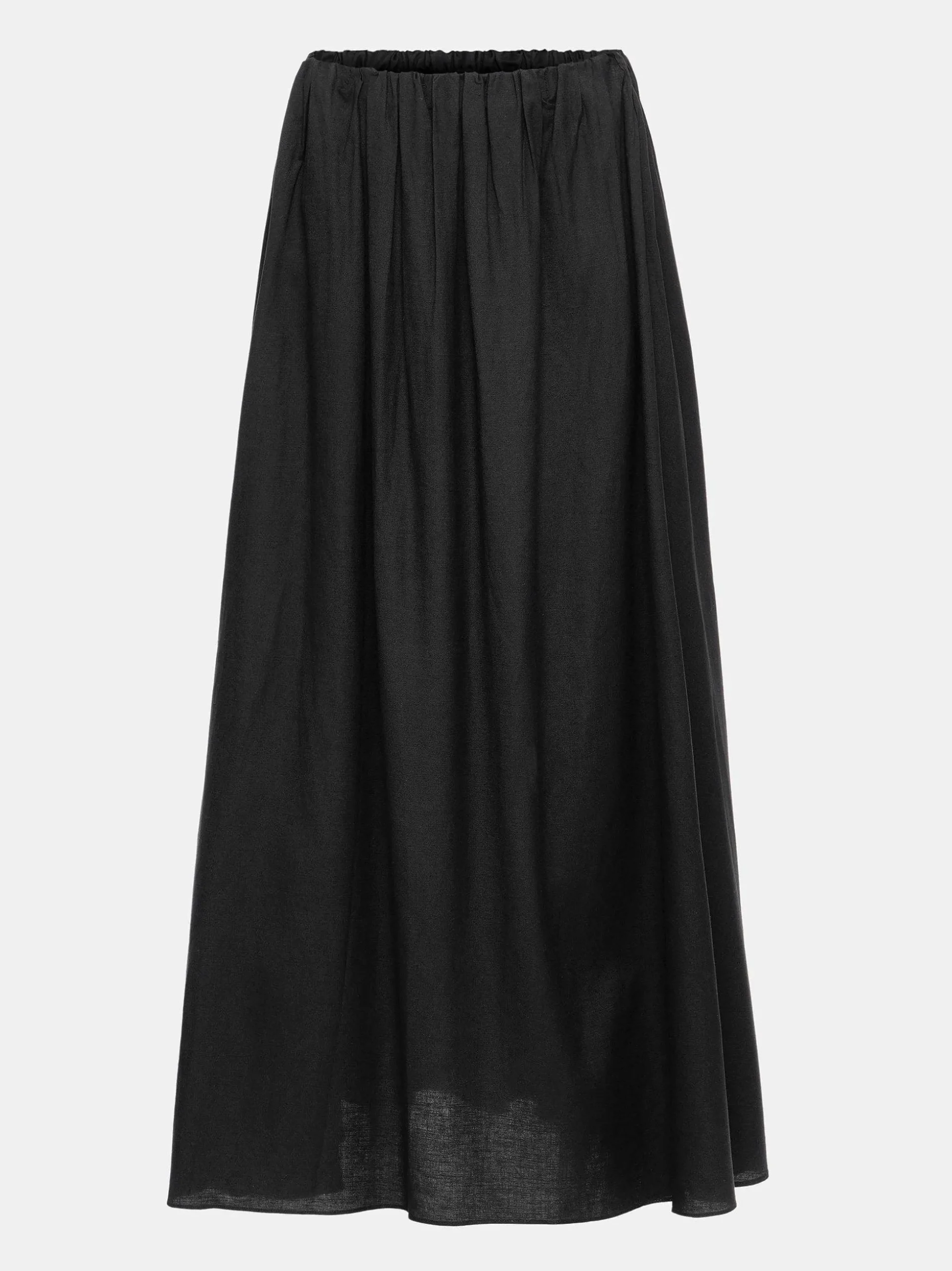 Women Source Unknown Bottoms-Dhanila Floor-Length Linen Skirt, Black