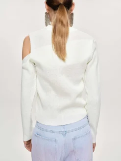 Women Source Unknown Knitwear-Draped Cut-Out Knit, White