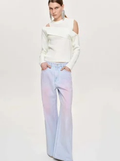 Women Source Unknown Clothing-Draped Cut-Out Knit, White