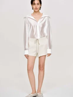 Women Source Unknown Bottoms-Drawstring Shorts, Alabaster