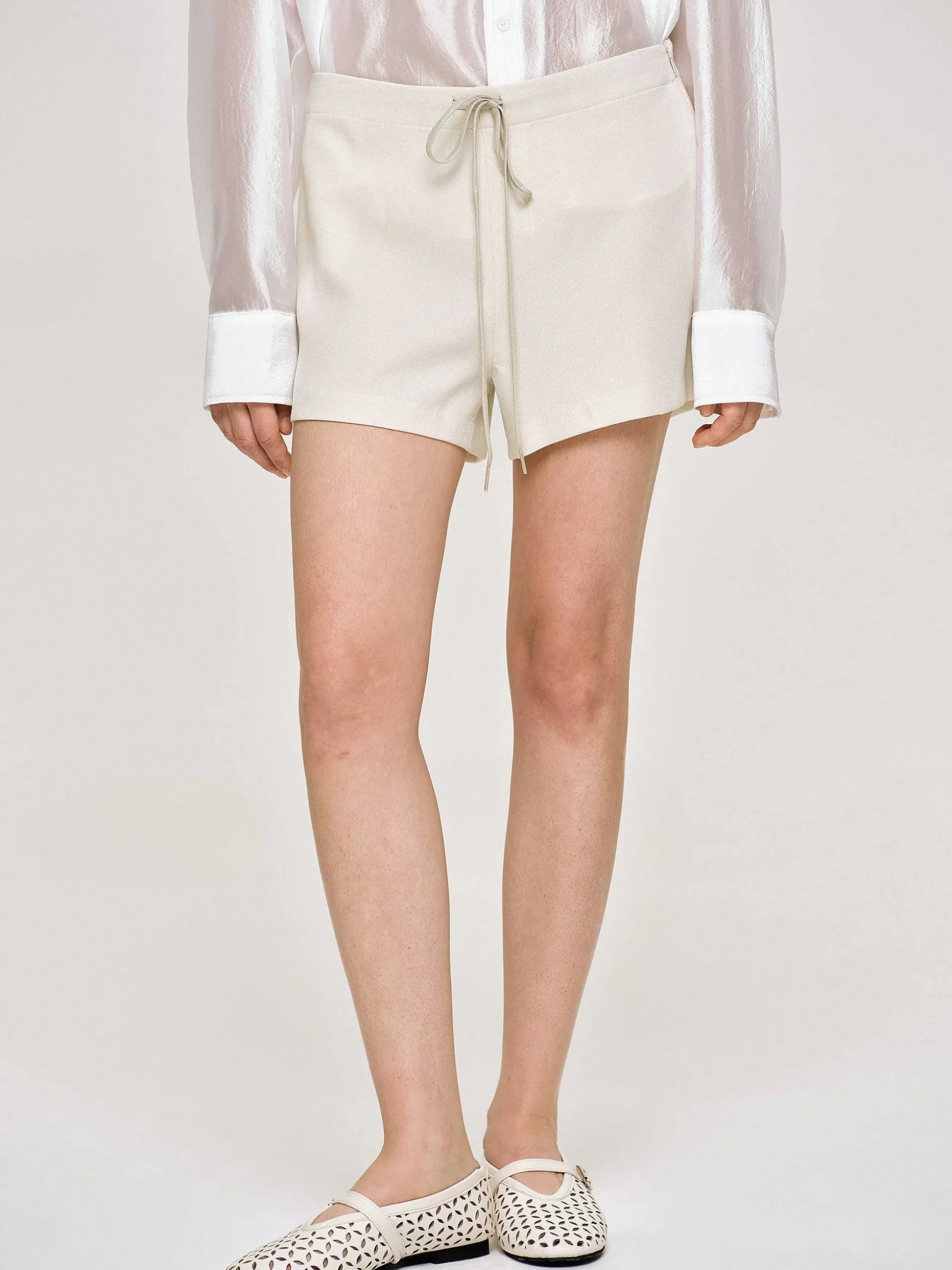 Women Source Unknown Bottoms-Drawstring Shorts, Alabaster