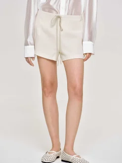 Women Source Unknown Bottoms-Drawstring Shorts, Alabaster