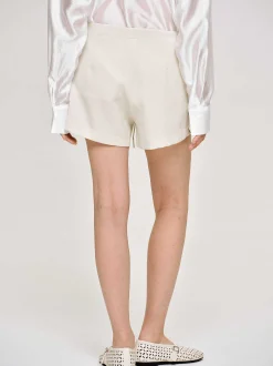 Women Source Unknown Clothing-Drawstring Shorts, Alabaster
