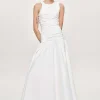 Women Source Unknown Accessories-Drop Waist Ruched Dress, Off White