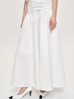 Women Source Unknown Accessories-Drop Waist Ruched Dress, Off White