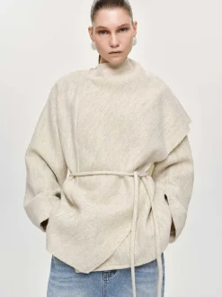 Women Source Unknown Accessories-Edmea Scarf-Detailed Jacket, Egret