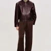 Women Source Unknown Accessories-Ennio Faux-Leather Bomber Jacket,