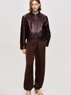 Women Source Unknown Accessories-Ennio Faux-Leather Bomber Jacket,