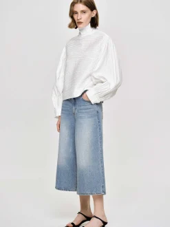 Women Source Unknown Tops-Erza Volume Blouse, White