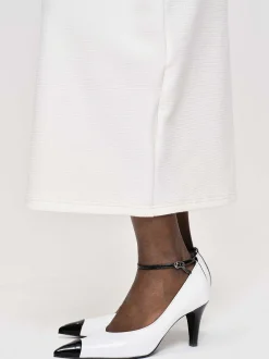 Women Source Unknown Shoes & Bags-Ester Bicolor Ankle-Strap Heels, White