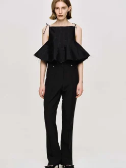 Women Source Unknown Tops-Extra Cropped Camisole, Black