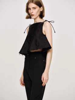Women Source Unknown Clothing-Extra Cropped Camisole, Black