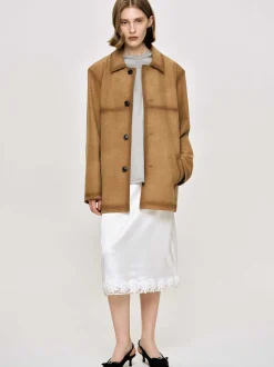Women Source Unknown Accessories-Faded Sponge Jacket, Camel