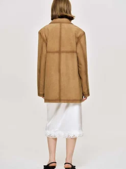 Women Source Unknown Accessories-Faded Sponge Jacket, Camel