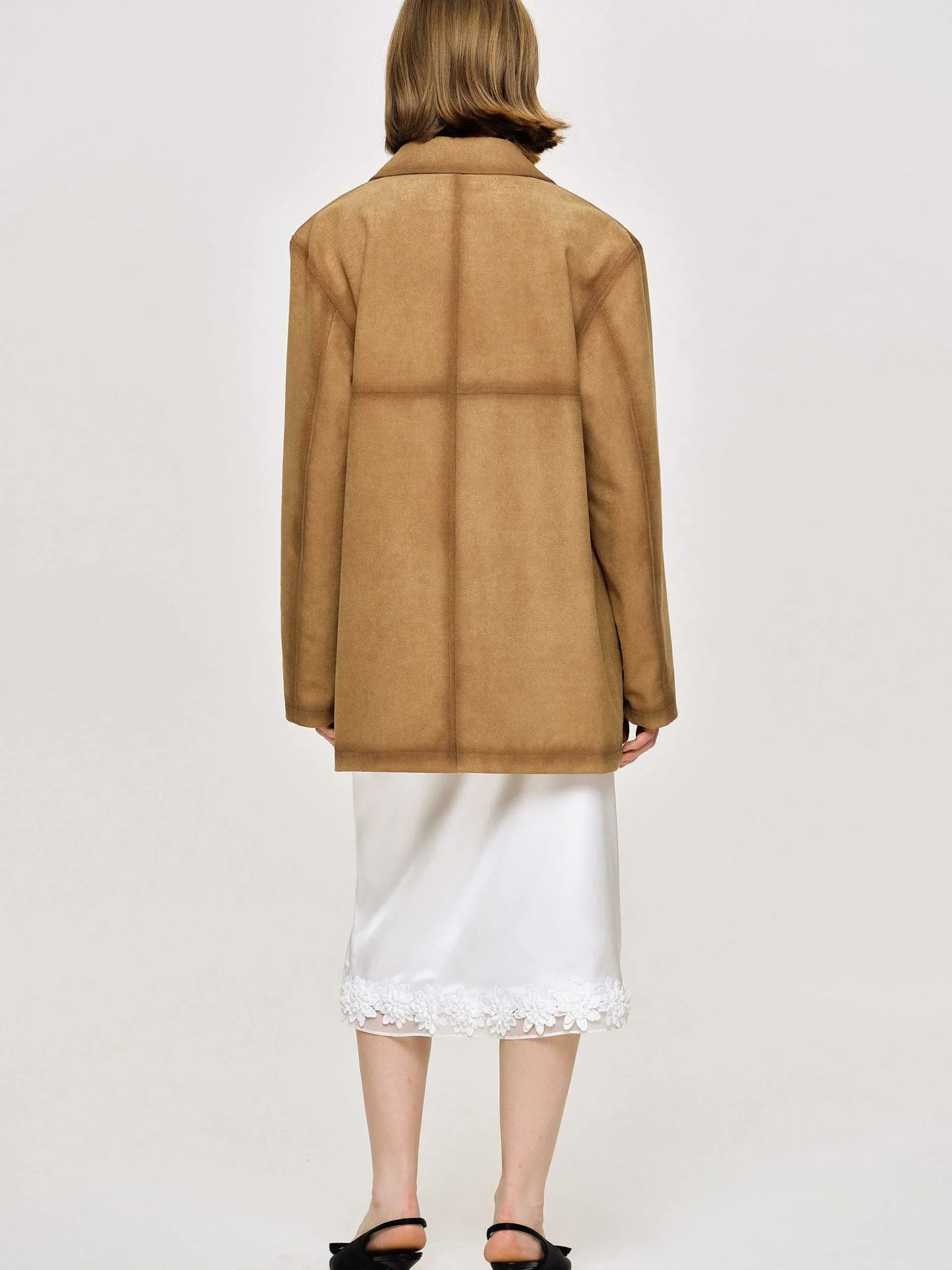 Women Source Unknown Accessories-Faded Sponge Jacket, Camel
