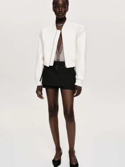 Women Source Unknown Outerwear-Faux-Leather Bomber Jacket, White