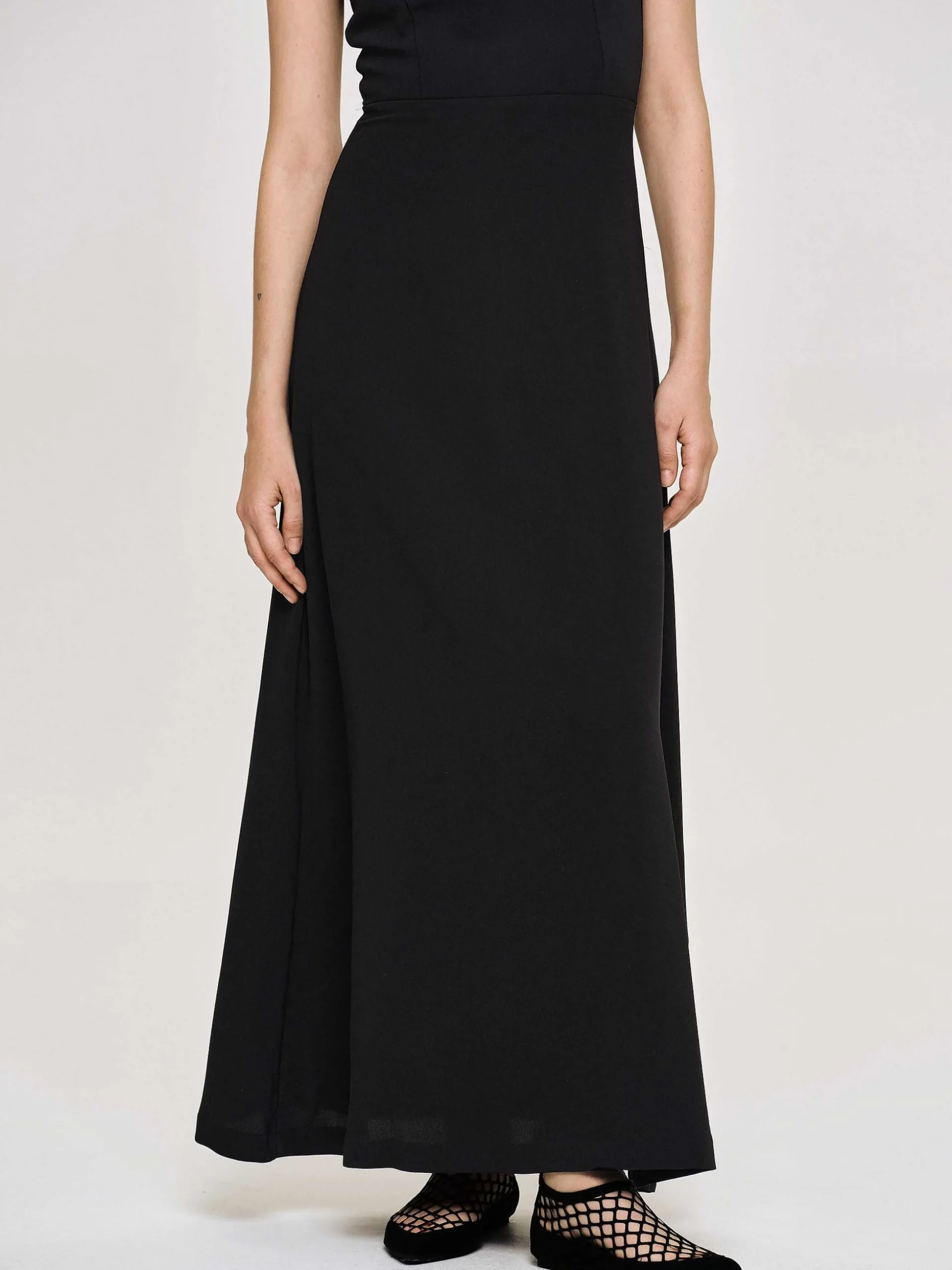 Women Source Unknown Clothing-Fitted Maxi Dress, Black