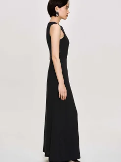 Women Source Unknown Dresses-Fitted Maxi Dress, Black