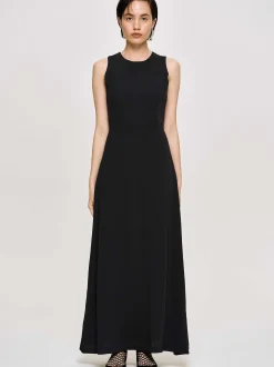 Women Source Unknown Dresses-Fitted Maxi Dress, Black