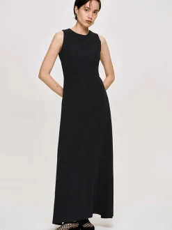 Women Source Unknown Dresses-Fitted Maxi Dress, Black