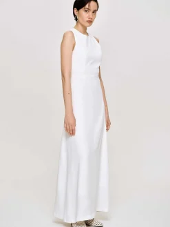 Women Source Unknown Clothing-Fitted Maxi Dress, White