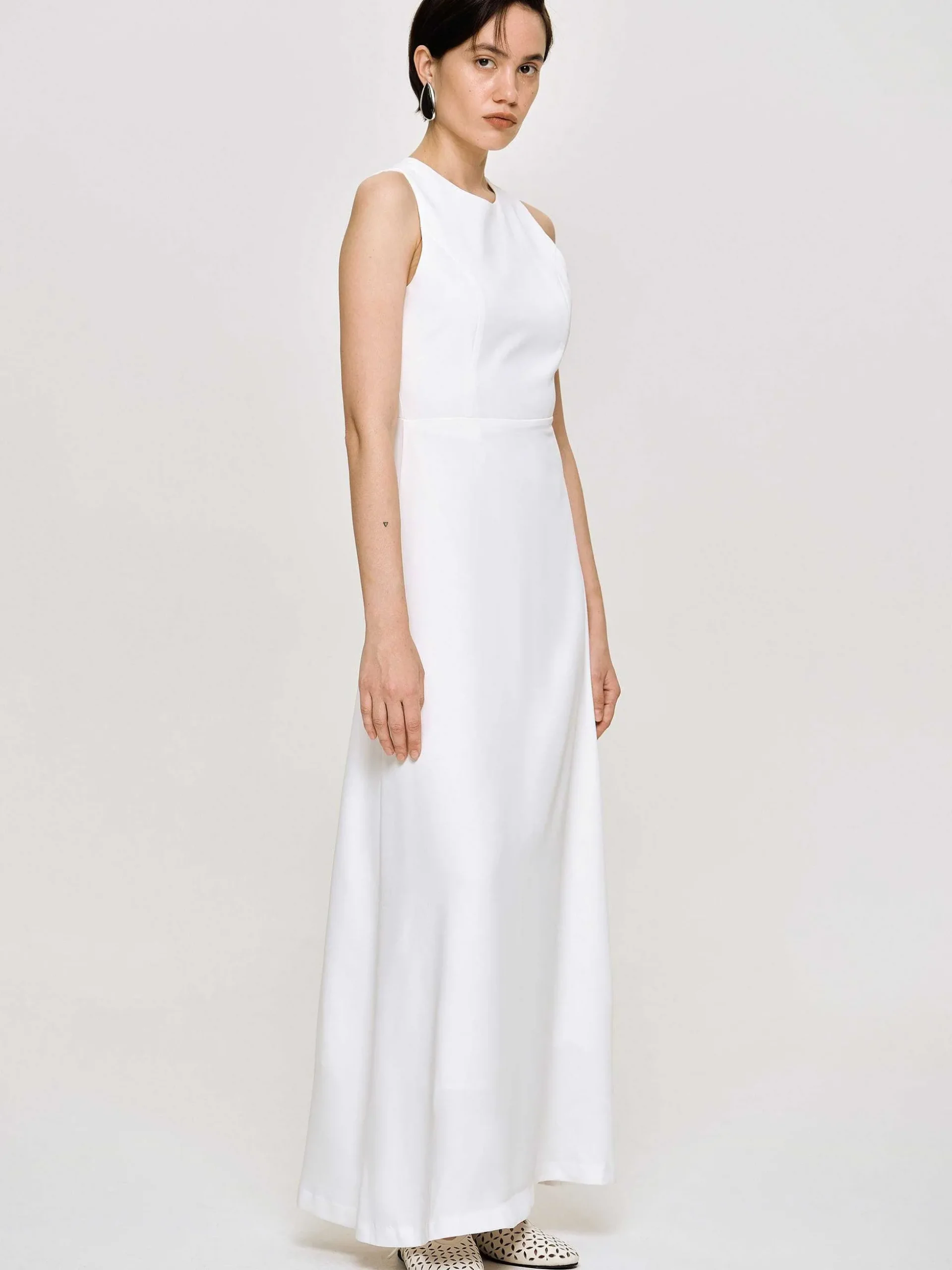 Women Source Unknown Clothing-Fitted Maxi Dress, White