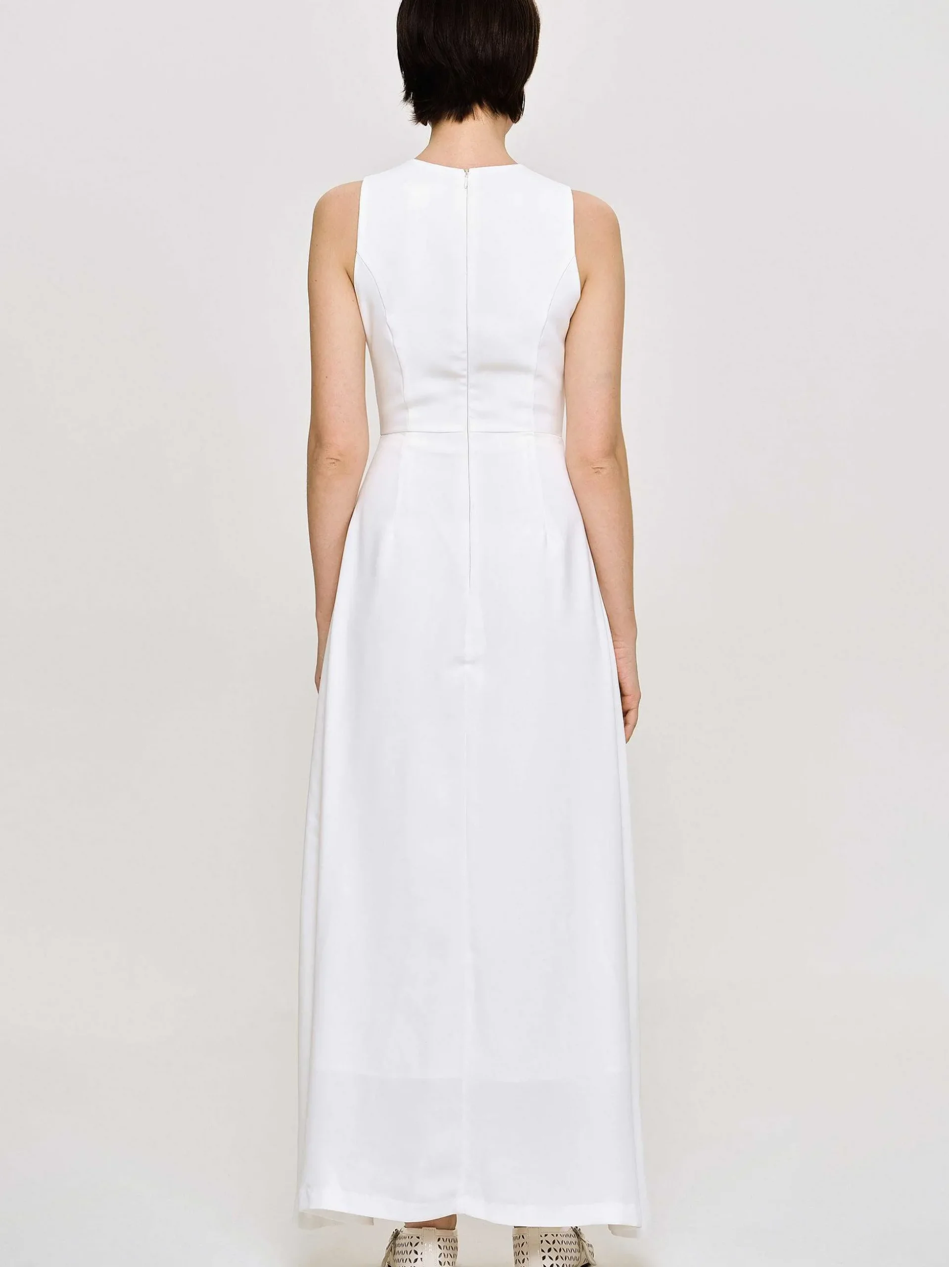 Women Source Unknown Clothing-Fitted Maxi Dress, White