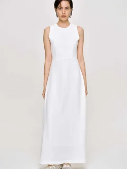 Women Source Unknown Dresses-Fitted Maxi Dress, White