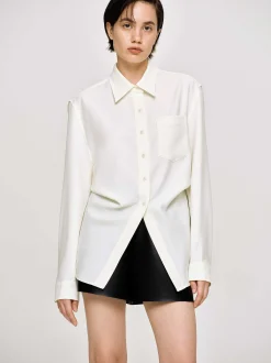 Women Source Unknown Accessories-Fitted Waist Shirt, Alabaster