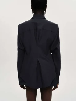 Women Source Unknown Accessories-Fitted Waist Shirt, Navy