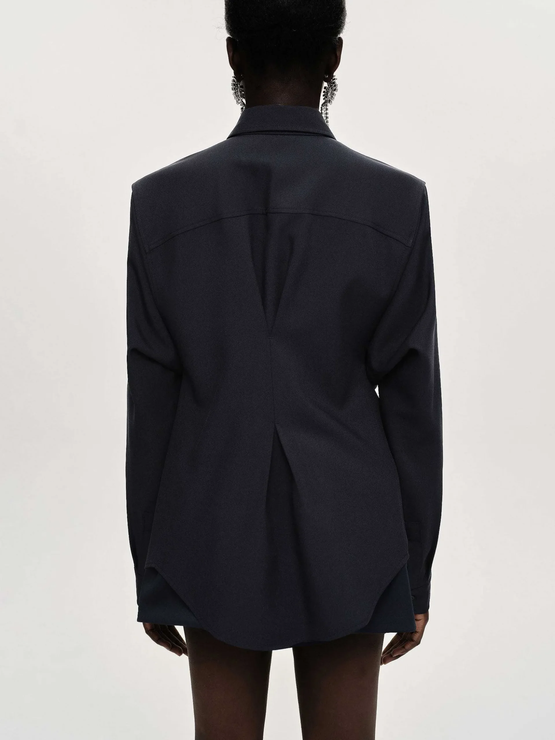 Women Source Unknown Accessories-Fitted Waist Shirt, Navy