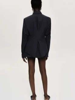 Women Source Unknown Accessories-Fitted Waist Shirt, Navy