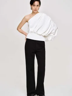 Women Source Unknown Clothing-Flared Long Leg Jeans, Black
