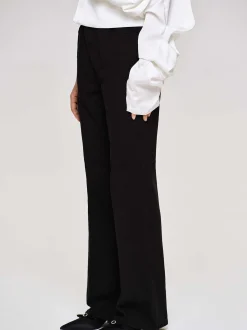 Women Source Unknown Clothing-Flared Long Leg Jeans, Black