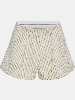 Women Source Unknown Bottoms-Floral Micro Shorts, Ivory