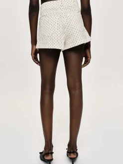 Women Source Unknown Bottoms-Floral Micro Shorts, Ivory