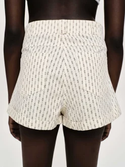 Women Source Unknown Bottoms-Floral Micro Shorts, Ivory