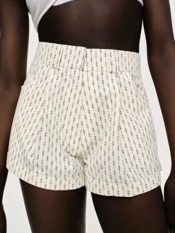 Women Source Unknown Bottoms-Floral Micro Shorts, Ivory