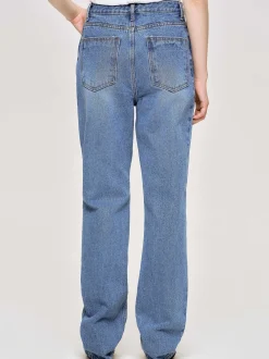 Women Source Unknown Clothing-Full-Length Slim Jeans, Medium Blue