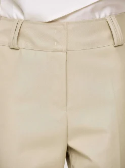 Women Source Unknown Bottoms-Gabardine Straight-Leg Trousers, Beige