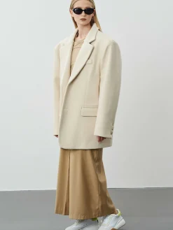 Women Source Unknown Accessories-Hayk Oversized Boyfriend Blazer, Cream